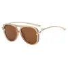 Gafas de Sol de Aviador Modelo Nuevo 2026 para Mujer con Patillas Metálicas Retorcidas, Gafas de Calle de Alta Gama para Hombre, Gafas de Sol de Marco Grande con Doble Puente