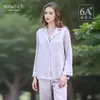 Pijama Pesado de Seda 19mm para Mulheres, Novo Estilo Primavera/Verão 2026, Manga Longa e Calça Longa, Conjunto de Loungewear 100% Seda de Amora