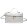 Bolso Caja Texturizado Retro de Color Sólido, Moderno y Elegante para Viajes y Uso Diario, Bolso de Mano y Bandolera Sencillo con Patrón Tejido para Mujer