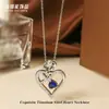 Accesorios de Colgante de Collar de Amor en Forma de Corazón de Acero de Titanio para Mujer, Apilable, Estilo de Alta Gama Otoño e Invierno, Cadena para Clavícula de Acero Inoxidable Incrustada con Circonita