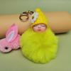 Llavero Colgante de Bolso Esponjoso de Muñeca de Bola de Pelo con Cadena de Bolas Calientes Transfronterizo Joyería de Estilo Adorable para Niñas