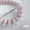 Rosa pálido azul encaje adorno plisado accesorio hecho a mano decoración DIY ropa de muñeca accesorios para el cabello pinzas para el cabello falda Lolita volantes del dobladillo