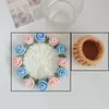 Manta con diseño de ramo de rosas mini, posavasos, hilo, ganchillo, hecho a mano, kit de material de tejer DIY para tejer y hacer ganchillo para aliviar el aburrimiento