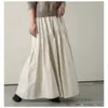 Estilo Japonés Nuevo Casual Combinable Retro Ola Plisado Cintura Alta Falda Color Sólido Cola de Pez Falda de Gran Oscilación Larga 5 Colores