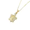 Nueva moda nicho chapado en cobre oro de 18k colgante de tortuga creativo personalidad tortuga colgante micro incrustada circón venta al por mayor