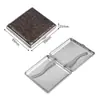 Estojo de metal vintage em couro para 20 cigarros grossos, tampa de abrir com pressão, resistente à pressão, à prova de umidade, caixa de armazenamento de acessório para fumar portátil