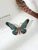 Broche Criativo Fofo Novo Estilo Europeu e Americano Transfronteiriço com Design de Borboleta, Strass, Esmalte e Acabamento de Gotejamento de Óleo, Direto do Fabricante