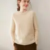 Suéter de cashmere para bebê outono/inverno 2026 para mulheres, gola redonda, design de crochê, caimento solto, macio e confortável, estilo pullover, base de tricô em favo de mel