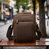 Bolsa de Ombro de Couro Bovino de Primeira Camada, Couro Genuíno, Toque de Luxo, Bolsa de Couro Masculina Transversal, Couro Crazy Horse, Estilo Único, Atacado Transfronteiriço, Bolsa de Mão Simples