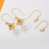 Gancho para oreja de plata esterlina S925 chapado en oro Aretes Rosa Dorada diy aretes semiacabados accesorios de plata estilo Nacional retro
