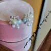 Pendientes de Perla con Lazo de Circonita con un Diseño Elegante, Pendientes de Moda Minimalistas de Nicho, Pendientes de Lujo Ligero de Gama Alta para Mujeres