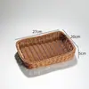 Cesta pequena de frutas estilo vime, cesta de armazenamento trançada, cesta de lanches para restaurante, cesta de batatas fritas, cesta de armazenamento para mesa, atacado