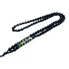 Venta al por mayor del fabricante Cordón Tejido Grueso Imitación Obsidiana Negra Joyería Dorada Jade Colgante de Jade Cordón Colgante Cordón para el Cuello