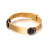 [Gran Venta] Pulsera Curva de Acero Inoxidable de Moda y Creativa Europea y Americana, Cadena de Reloj Simple, Pulsera para Hombre con Grabado