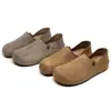 Nuevos zapatos de moda retro para hombre estilo Birkenstock 2026 con hebilla cuadrada, ligeros, versátiles, sin cordones, mocasines casuales