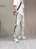 Nuevos pantalones casuales de rayas versátiles de secado rápido para primavera y otoño, pantalones largos rectos holgados de moda para hombres jóvenes, pantalones deportivos