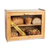 Armario de Pan de Bambú de Doble Capa Versátil Cocina Almacenamiento de Pan de Madera Ventana Frontal Transparente Estilo Rústico Armario de Pan