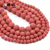 Venta caliente de Año Nuevo serie roja piedra natural vidrio calcedonia jade cuentas sueltas pulsera collar semiacabado venta al por mayor
