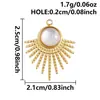 Aço Inoxidável 304 Banhado a Ouro Sunburst Incrustado com Concha Natural Pingente Cruzado Acessórios de Joias DIY Transfronteiriços Pingente de Colar Atacado
