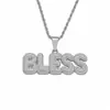 Collar Colgante de Marca de Moda Transfronterizo Todo Fósforo Joyería Estilo Hip-hop Europeo y Americano para Hombres Collar con Colgante de Letra Incrustado de Diamante de Aleación