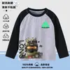 Camiseta infantil de manga longa 100% algodão com tema Força Delta, gola redonda Camiseta base Lobo Vermelho Weilong, camiseta raglan para meninos