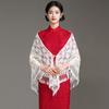 Original Grande Xale Lenço Borla Chinesa Renda Primavera e Outono Acessórios de Roupas Chinesas Triângulo Antigo Feito à Mão