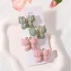 Conjunto de Presilhas de Cabelo Borboleta Enroladas em Lã Feitas à Mão Europeias e Americanas, Presilhas de Cabelo Versáteis de Cor Sólida Macia, Acessórios de Cabelo para Bebês