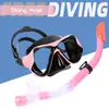 Máscara de Visión Amplia para Hombres y Mujeres Adultos Gafas de Buceo de Cristal Templado suit Equipo de Gafas de Snorkel Semi-secas