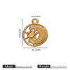Colgante Geométrico Hueco de Acero Inoxidable, Chapado en Oro de 18 Quilates, Accesorios para Collares y Pendientes DIY, Materiales para Joyería Hecha a Mano