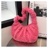 Bolso de Felpa de Lana de Cordero Transfronterizo para Mujer, Gran Capacidad, Nuevo 2025 Primavera/Verano Nicho de Hombro Único Bolso de Empanada Plegado para Debajo del Brazo