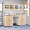 Gabinete Médico Occidental con Lavabo, Mesa Dispensadora y Gabinete para Medicamentos con Acabado de Madera Impresa por Transferencia para Clínicas y Consultorios Médicos Escolares