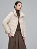 Moda de Invierno Nueva Chaqueta de Plumas de Pato Blanca de Cuello Alto Holgada Ropa Exterior Cálida Casual para Personas Menudas Otoño e Invierno
