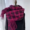 Cachecol Xadrez Feminino 2024 Inverno Novo Coreia do Sul Dongdaemun Retrô Estudante Casal Quente Pescoço Xale de Caxemira