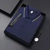 Camisa Polo de Color Sólido Fina de Verano Camiseta de Manga Corta para Hombre Corte Ajustado Top Fresco de Seda de Hielo Camisa Básica
