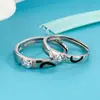 Anillo Sencillo de Amor para Pareja para Hombres y Mujeres Regalo del Día de San Valentín Moda Anillo Abierto con Goteo de Pegamento Anillo de Par en Forma de Corazón