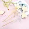Explosiones carpintería artesanal infantil varita de hadas varita mágica varita de princesa de Navidad rompecabezas dibujo a mano viruta de madera DIY