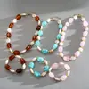 Collar ovalado geométrico de acrílico transfronterizo europeo y americano, cadena personalizada para la clavícula de dopamina, accesorio versátil de alta gama