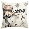 Amazon Caliente Nuevo Tema Navideño Funda de Almohada Decorativa Muñeco de Nieve Árbol de Navidad Material Lino Venta Directa de Fábrica