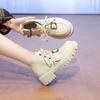 Botines Nuevos Botas Martin de Suela Gruesa para Mujer con Cordones Punteras Redondas 2025 Celebridad de Internet Otoño Versátiles Plataforma Estilo Británico Súper Populares