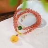 Yilu prata S925 prata esterlina banhado a ouro South Red Hetian jade cera de abelha luantong fivela de segurança pulseira de camada dupla