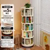 Estantería giratoria de madera maciza, estante de almacenamiento de librería de 360 grados, independiente, montado en la pared, gabinete móvil de esquina para niños, gabinete pequeño y estrecho