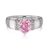Más Vendido en Stock: Anillo de Plata de Ley S925 con Forma de Corazón para Mujer, Diamante de Alto Carbono de Alta Calidad, Anillo Rosa Súper Brillante con Forma de Corazón para Mujer 925