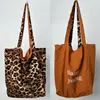 Nova Bolsa de Ombro Grande de Veludo com Estampa de Leopardo, Design de Nicho, Dupla Face, Espessa, Bolsa Simples Retrô para o Dia a Dia