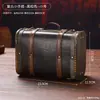 Maleta Vieja de Cuero Estilo Británico Maleta de Mano Estilo Europeo Maleta de Viaje Caja de Almacenamiento Maleta de Equipaje Maleta de Mano Accesorio Decorativo