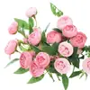Flor artificial camelia flor falsa europea rosa de té Lulian flor de mesa decoración del hogar boda outlet de fábrica de flores artificiales