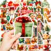 50 adornos de árbol de Navidad de alto valor Serie de Navidad 50 pegatinas para puerta y ventana refrigerador ambiente de reunión familiar