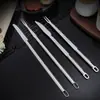 Juego de cuchillo y tenedor para barbacoa de acero inoxidable tenedor de barbacoa cuchillo y tenedor para pierna de cordero asada mango de madera mango plano mango redondo con mango largo cuchillo y tenedor al por mayor