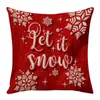 Reno Copo de Nieve Invierno Lema Festival Funda de Cojín Impresión Digital Felpa Corta Sofá Cojín Lumbar Dormitorio Muebles Blandos Artículos