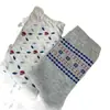 Calcetines de punto de algodón puro transpirables, de estilo vintage floral para otoño temprano para mujer, con encaje Fair Isle, calcetines apilables al por mayor