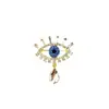 Broche de Ojo del Diablo Estilo Coreano de Lujo Transfronterizo Diamante Azul Diseño de Nicho Broche de Ojo Exquisito Pin de Pedrería